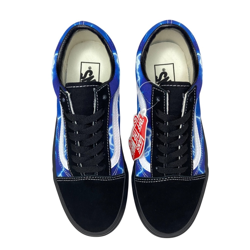 Vans Old Skool Skate Shoe Black Lightning Sneakers Blue - Picture 4 of 16